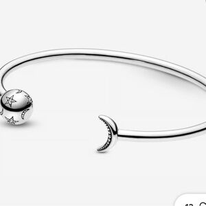Pandora Silver Star and Moon Bangle Bracelet